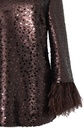 Cuerpo de paillettes con plumas