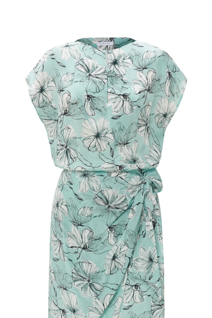Vestido pareo estampado floral azul