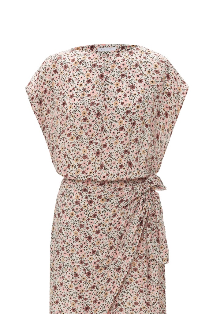 Vestido pareo estampado floral rosa