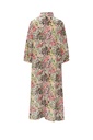 Vestido camisero estampado multicolor lino