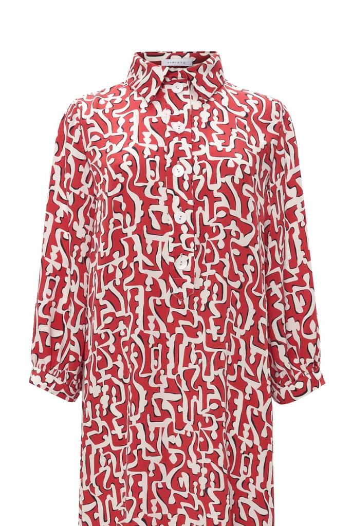 Vestido camisero estampado cúfico