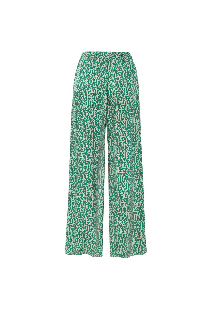 Pantalón pijamero estampado cúfico
