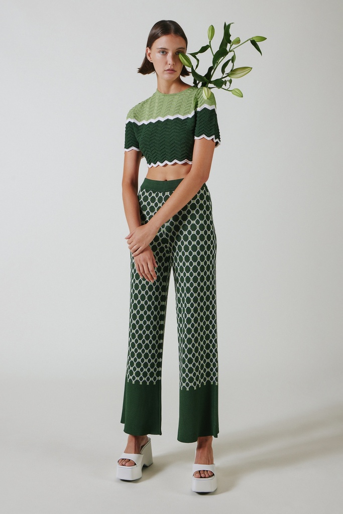 Pantalón de punto jacquard