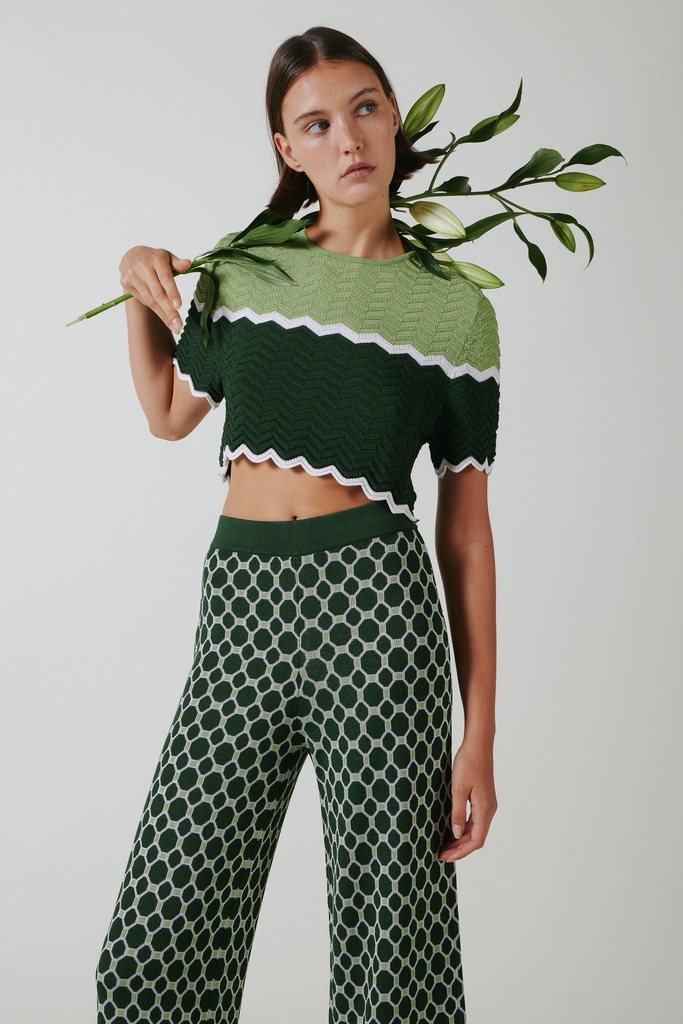 Pantalón de punto jacquard