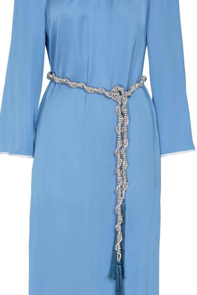 Vestido túnica con cinturón joya