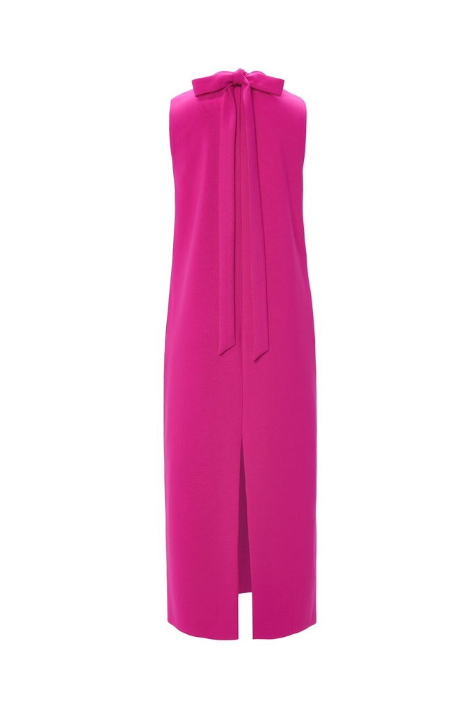 Vestido escote halter con lazada