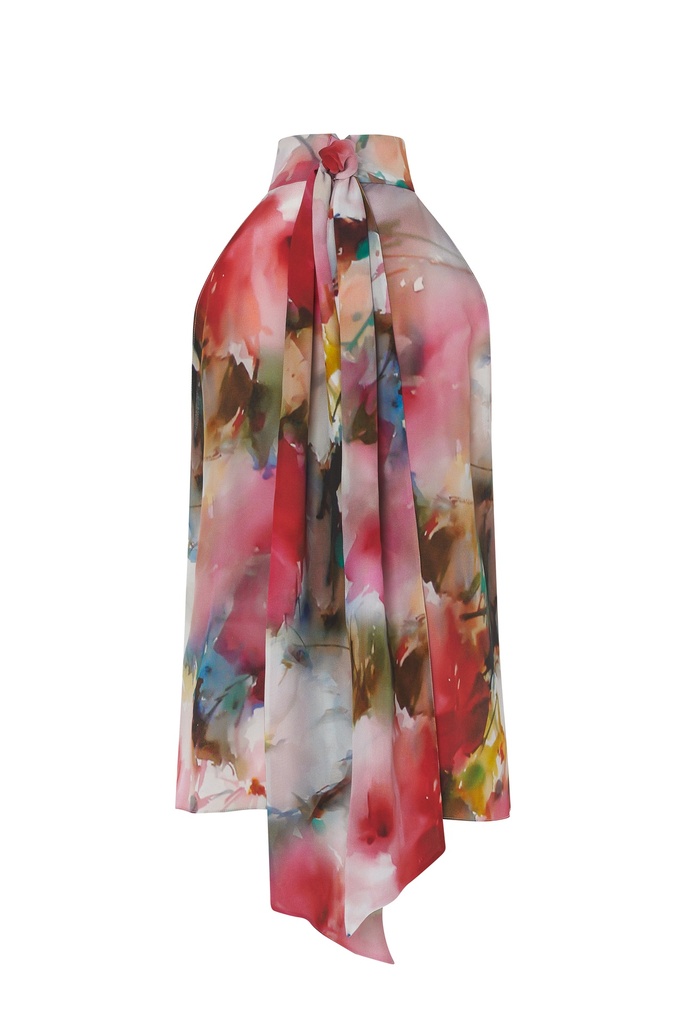 Top de seda cuello halter
