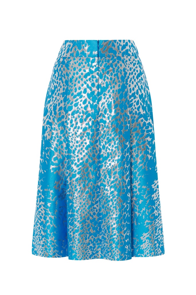 Falda midi jacquard lurex
