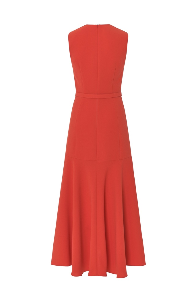 Vestido crepe godets
