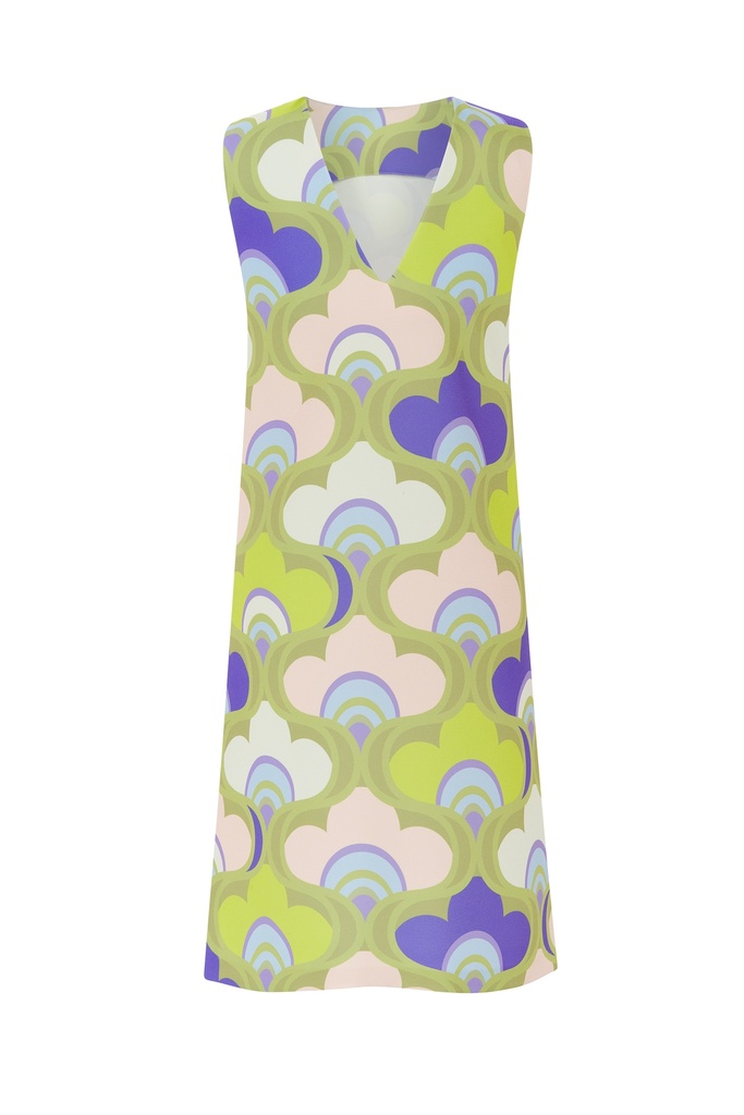 Vestido corto estampado retro