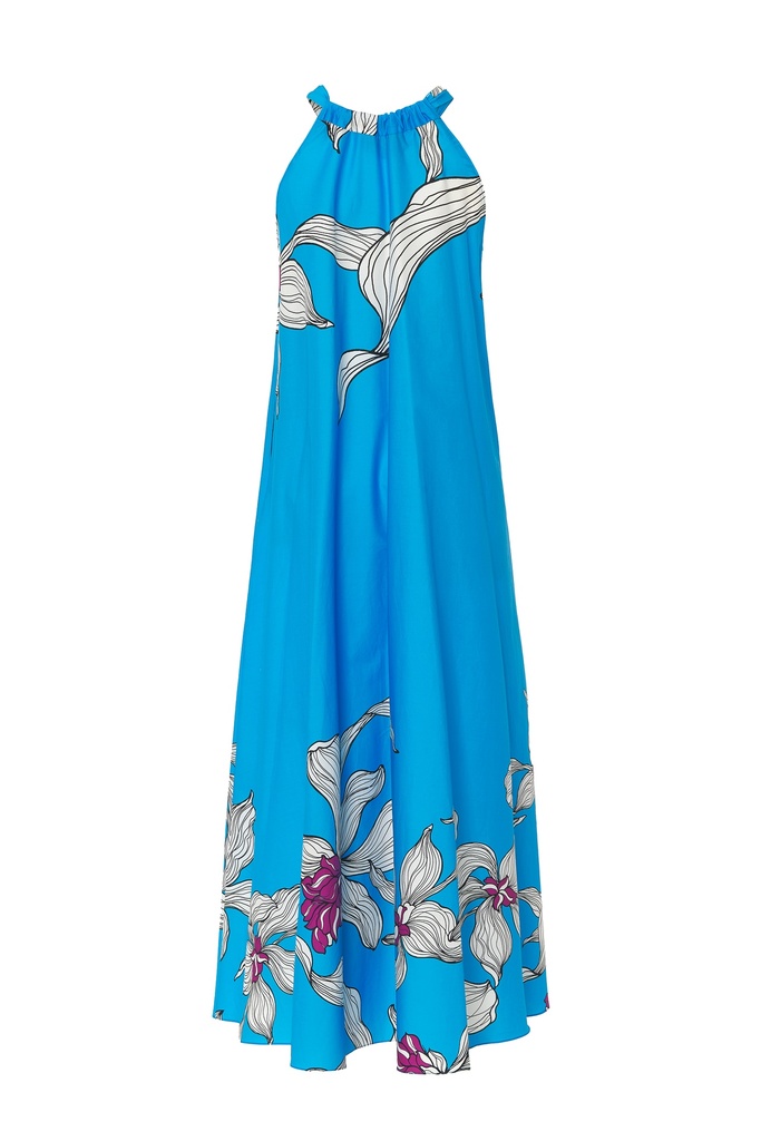 Vestido estampado cuello halter