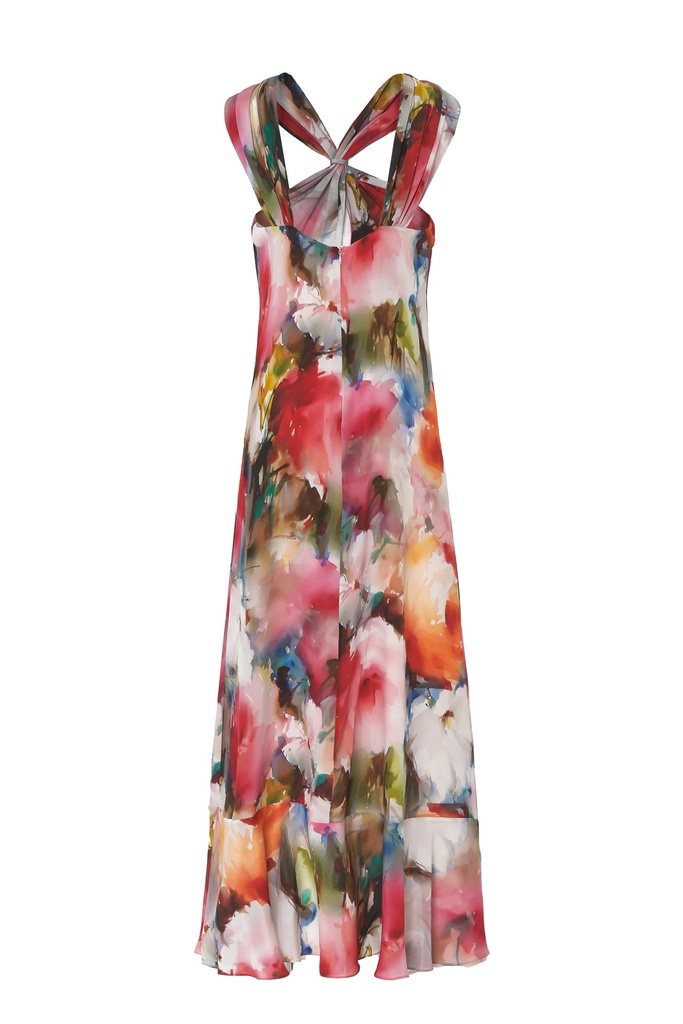 Vestido estampado acuarela cruzado