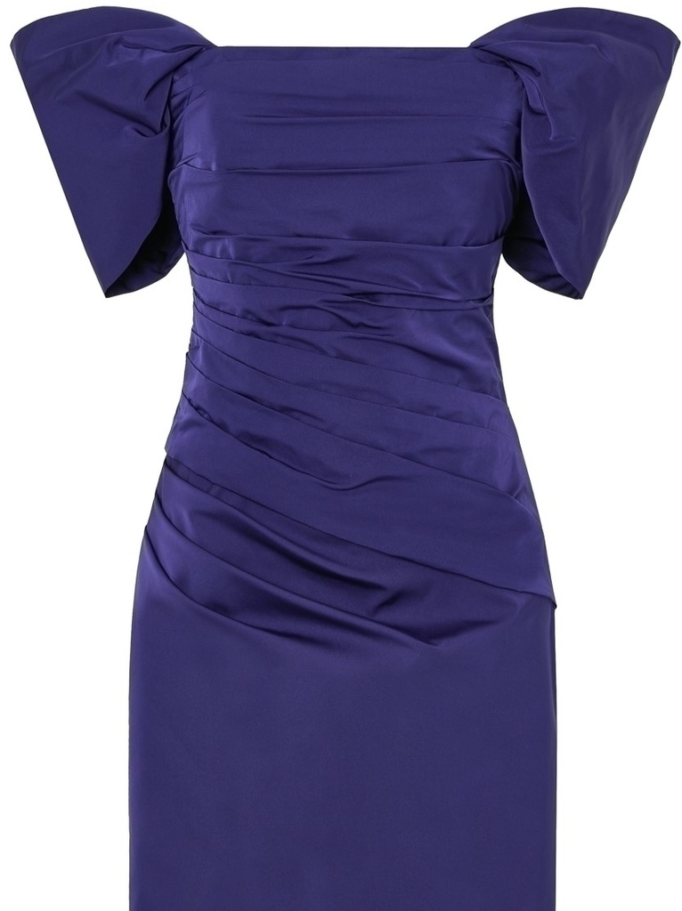 Vestido palabra de honor tafeta