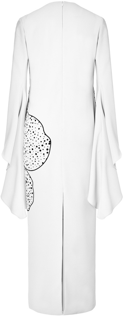 Vestido volantes con print y bordado floral
