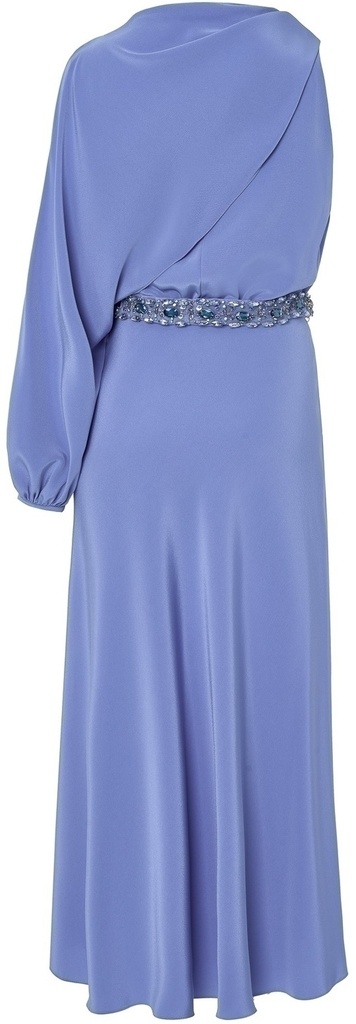 Vestido asimétrico con cinturón joya