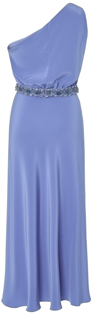 Vestido asimétrico con cinturón joya
