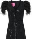 Vestido de lentejuelas con plumas