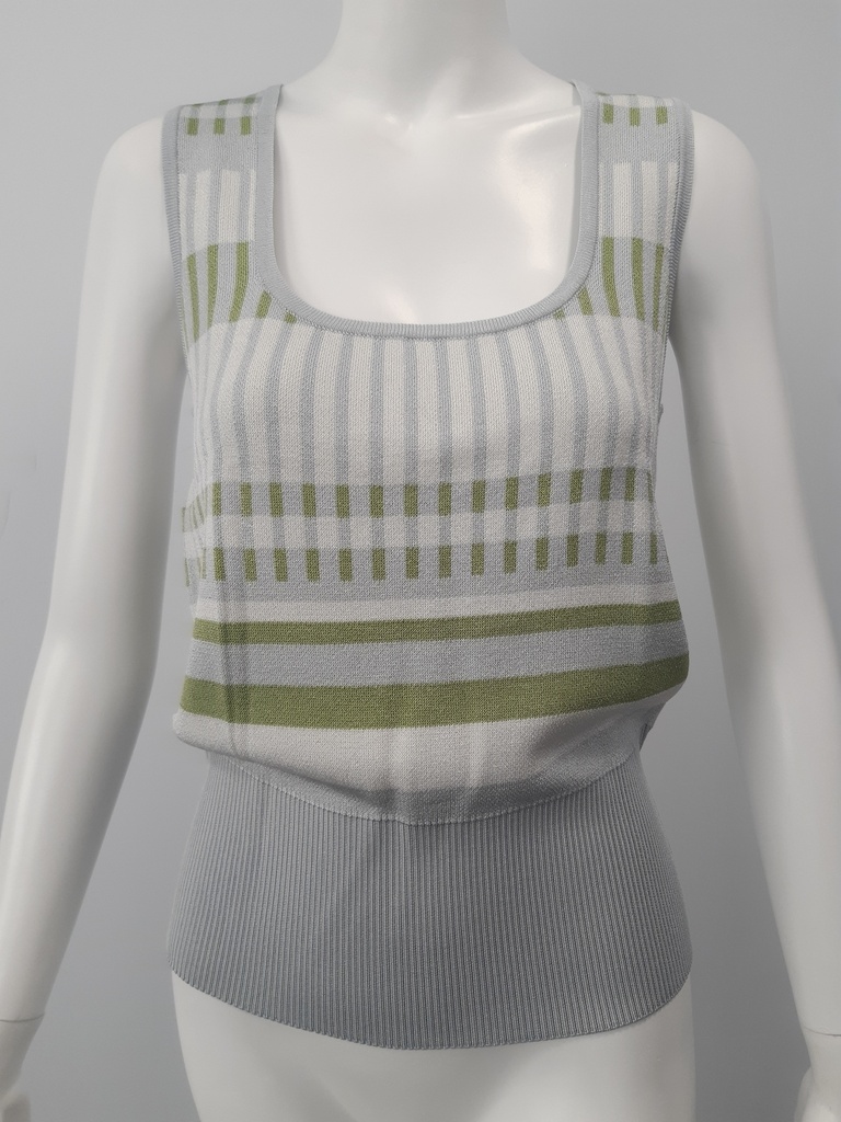 Top sin mangas de punto jacquard