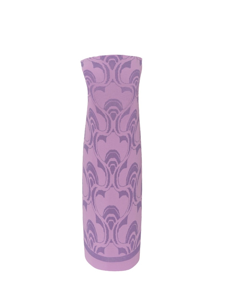 Vestido punto jacquard flor de loto