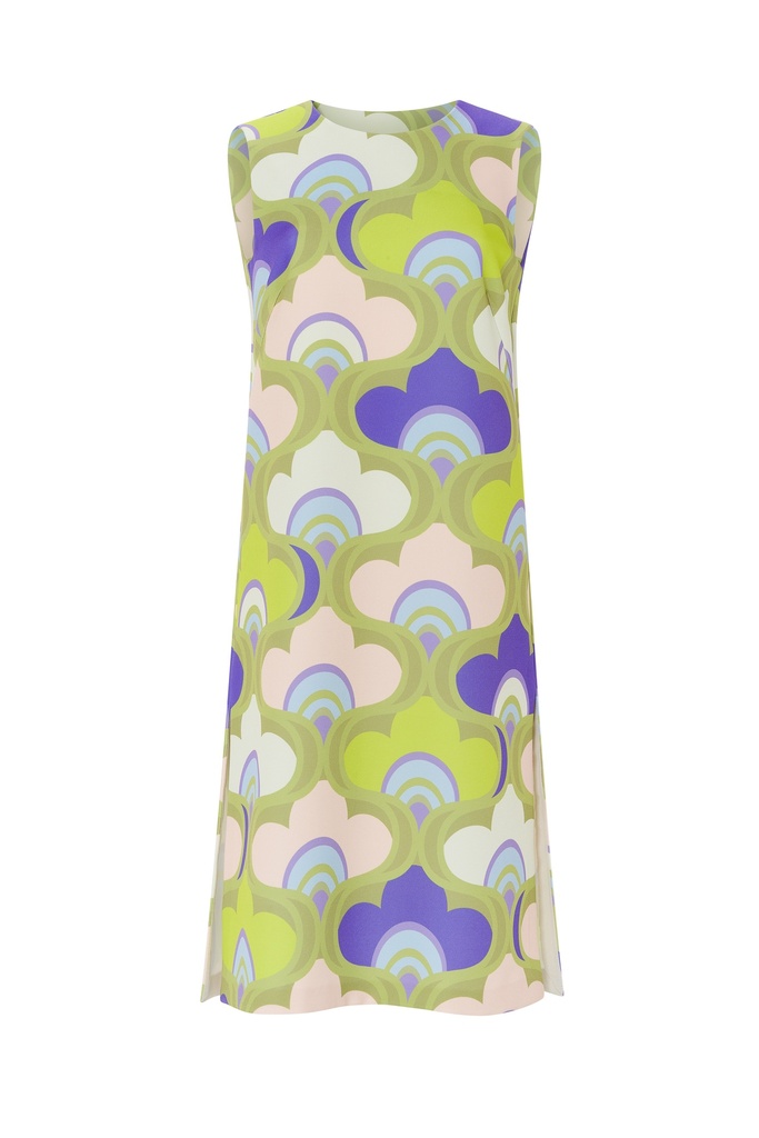 Vestido corto estampado retro