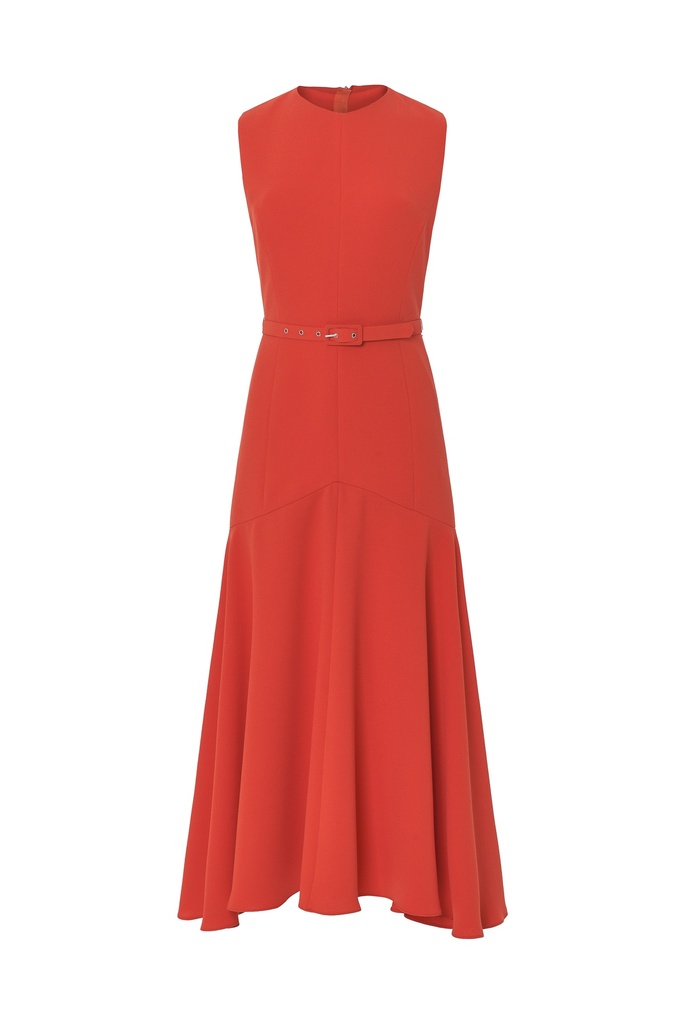 Vestido crepe godets