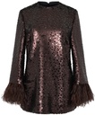 Cuerpo de paillettes con plumas