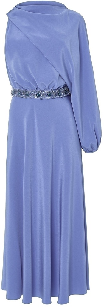 Vestido asimétrico con cinturón joya