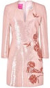 Vestido manga larga lentejuelas bordado floral