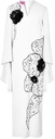 Vestido volantes con print y bordado floral