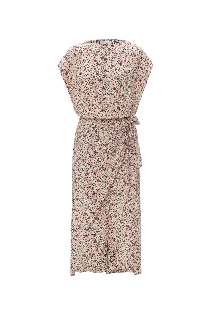 Vestido pareo estampado floral rosa