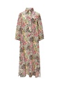 Vestido camisero estampado multicolor lino