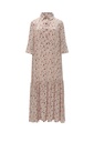 Vestido camisero estampado floral rosa