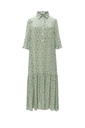 Vestido camisero estampado floral verde