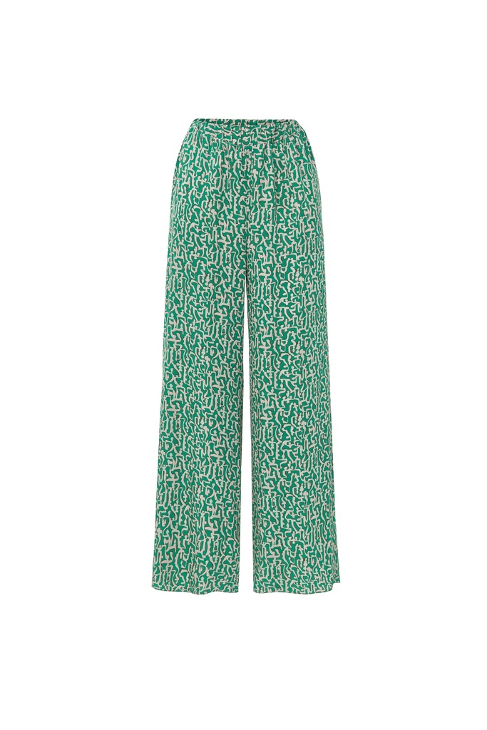 Pantalón pijamero estampado cúfico