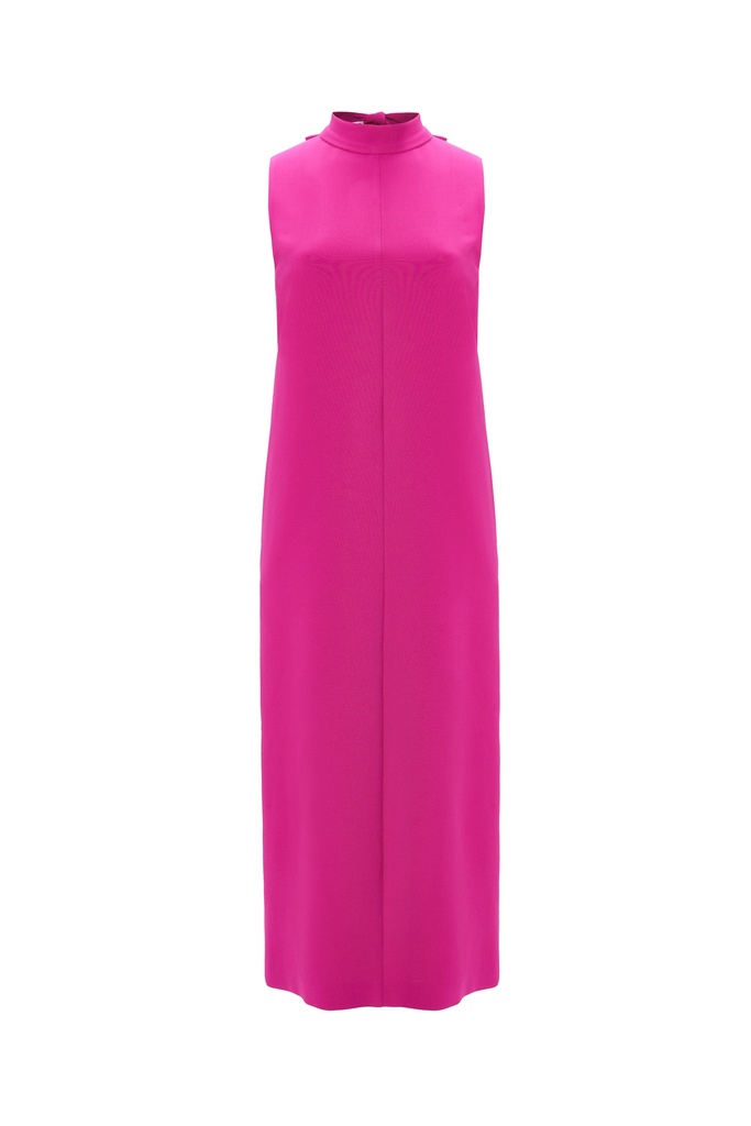 Vestido escote halter con lazada