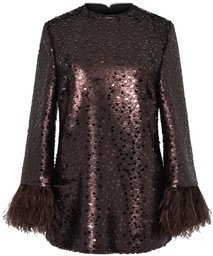 [Y1513502TLP0178] Cuerpo de paillettes con plumas