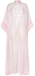 [Y1522502TLP0188] Kaftan muselina seda floral con plumas
